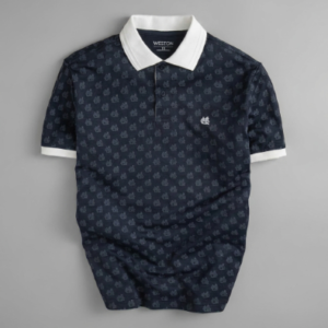 Áo polo monogram in tràn họa tiết